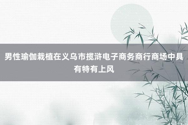 男性瑜伽栽植在义乌市揽浒电子商务商行商场中具有特有上风